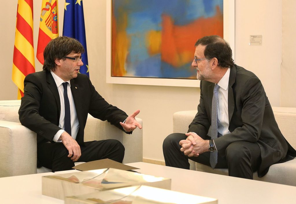 Referendum in Catalogna: Carles Puigdemont e Mariano Rajoy il 20 aprile 2016 (Wikipedia)